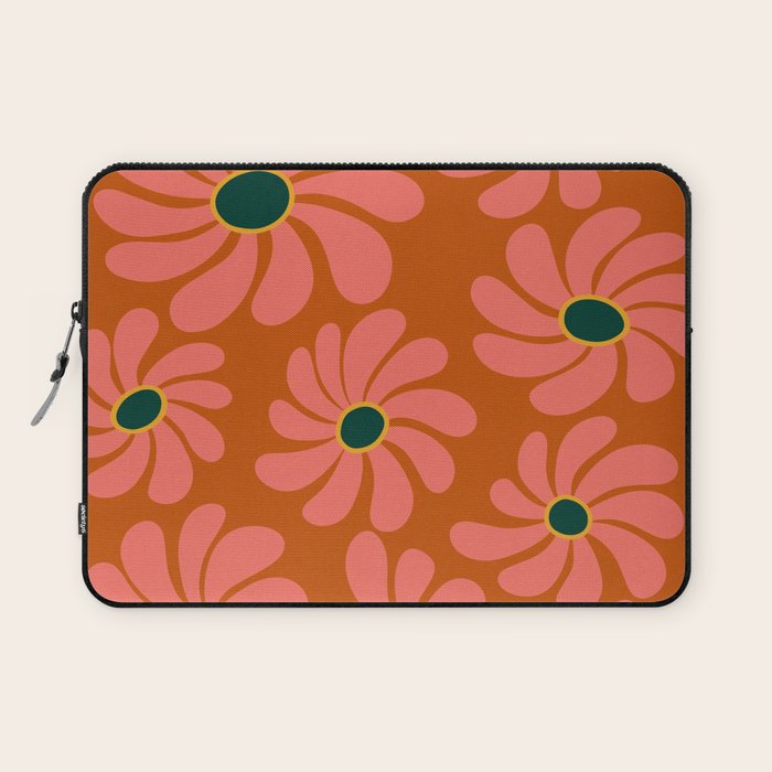 Retro Super Bloom - 70's Vibe Boho Colors Laptop Sleeve Gallery Image 1