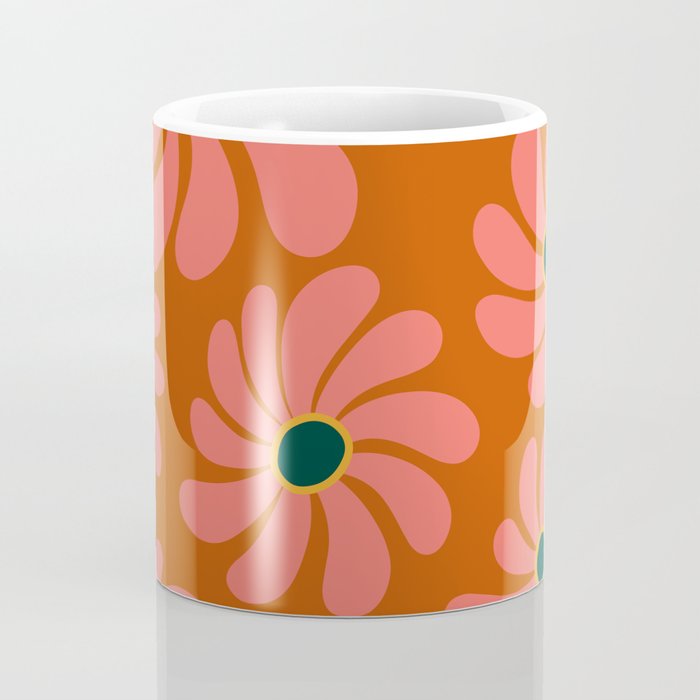 Retro Super Bloom - 70's Vibe Boho Colors Coffee Mug Gallery Image 4