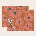 Retro Super Bloom - 70's Vibe Boho Colors Placemat Gallery Image 1