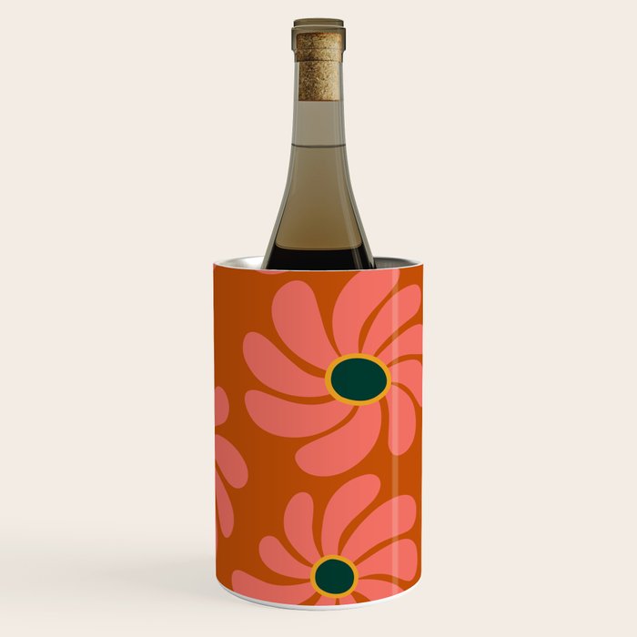 Retro Super Bloom - 70's Vibe Boho Colors Wine Chiller Gallery Image 3