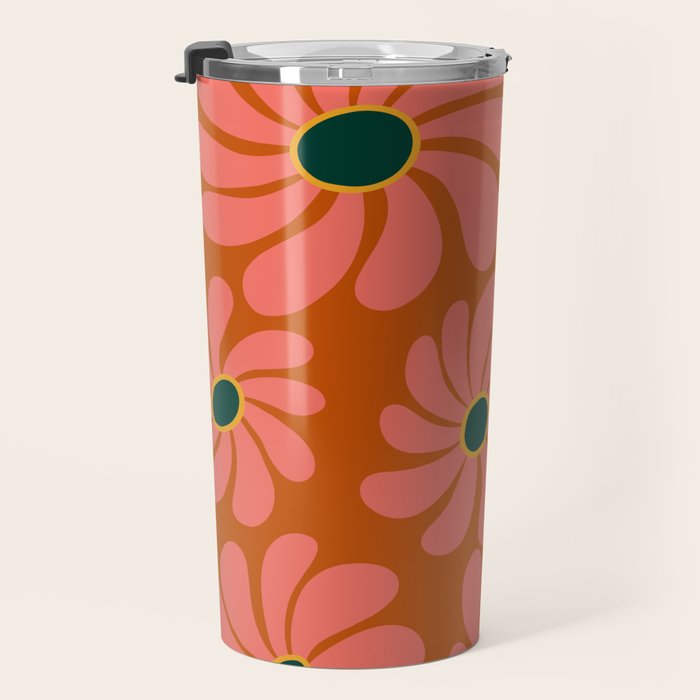 Retro Super Bloom - 70's Vibe Boho Colors Travel Mug Gallery Image 3