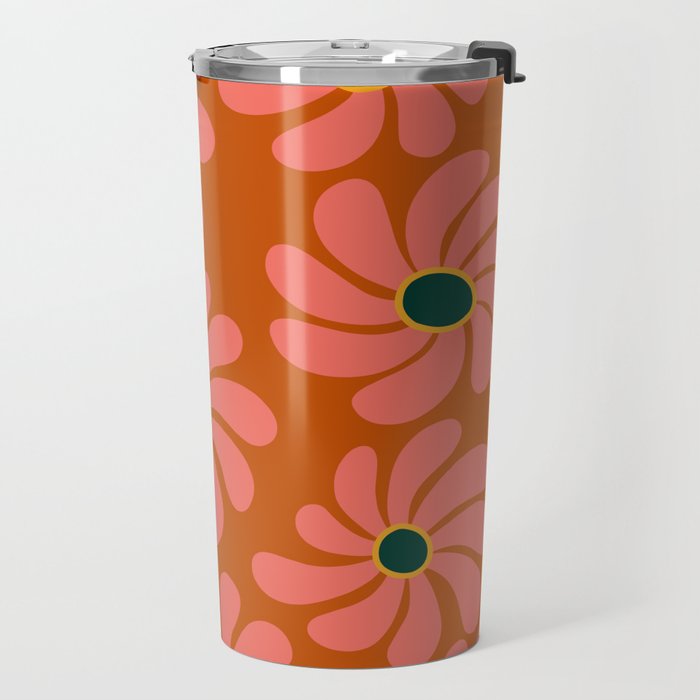 Retro Super Bloom - 70's Vibe Boho Colors Travel Mug Gallery Image 2