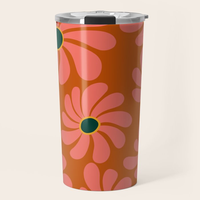 Retro Super Bloom - 70's Vibe Boho Colors Travel Mug Gallery Image 1