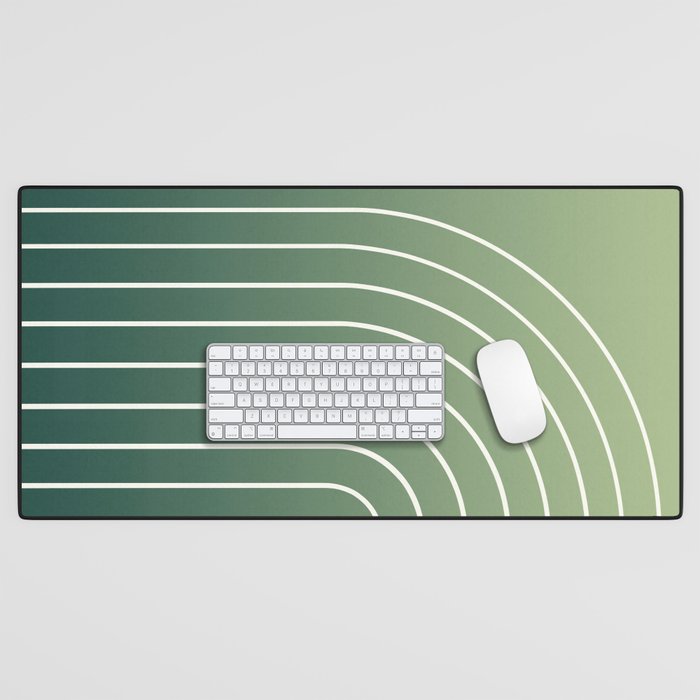 Ombre Arch XIV Green Gradient Modern Geometric Lines Desk Mat Gallery Image 1