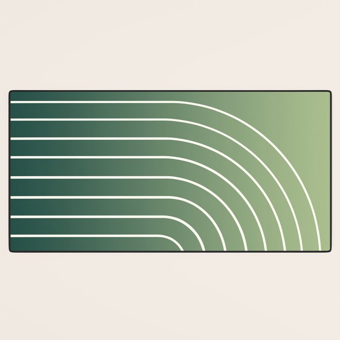 Ombre Arch XIV Green Gradient Modern Geometric Lines Desk Mat Gallery Image 3