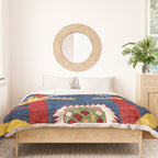 Kazak Southwest Caucasus Antique Rug Print With Snakes Duvet Cover Gallery Image 3