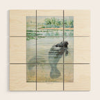 Vintage Florida Manatee Wood Wall Art Gallery Image 1