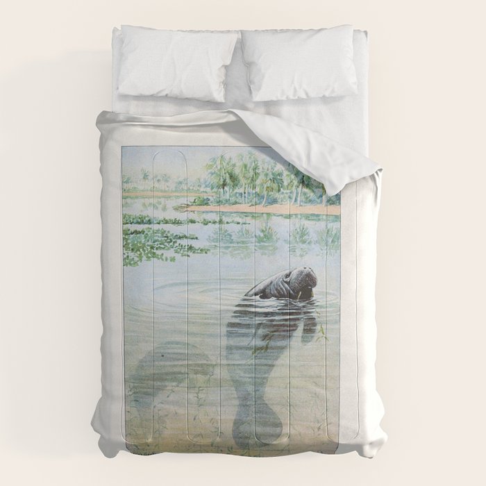 Vintage Florida Manatee Comforter Gallery Image 6