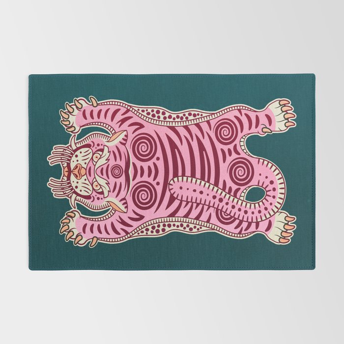 King Of The Jungle 02: Pink Tiger Edition Rug Gallery Image 2