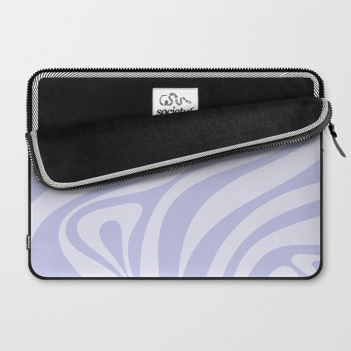 New Groove Retro Liquid Swirl Abstract Pattern Light Lavender Pastel Purple Laptop Sleeve Gallery Image 2
