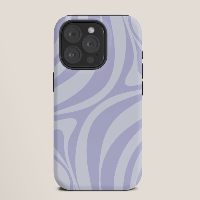 New Groove Retro Liquid Swirl Abstract Pattern Light Lavender Pastel Purple iPhone Case Gallery Image 11