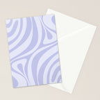 New Groove Retro Liquid Swirl Abstract Pattern Light Lavender Pastel Purple Stationery Card Gallery Image 2