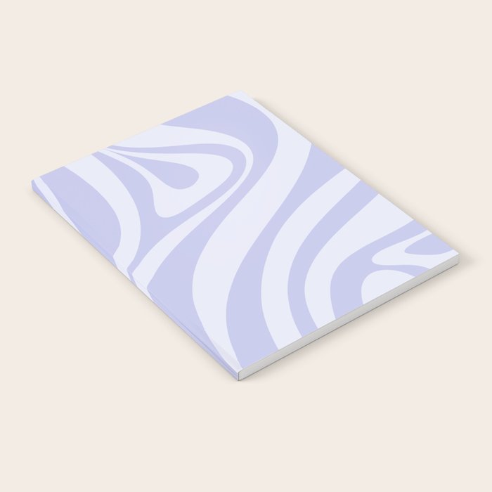 New Groove Retro Liquid Swirl Abstract Pattern Light Lavender Pastel Purple Notebook Gallery Image 1