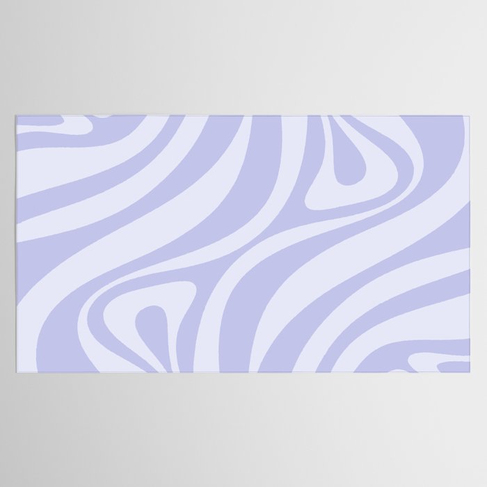 New Groove Retro Liquid Swirl Abstract Pattern Light Lavender Pastel Purple Tablecloth Gallery Image 2