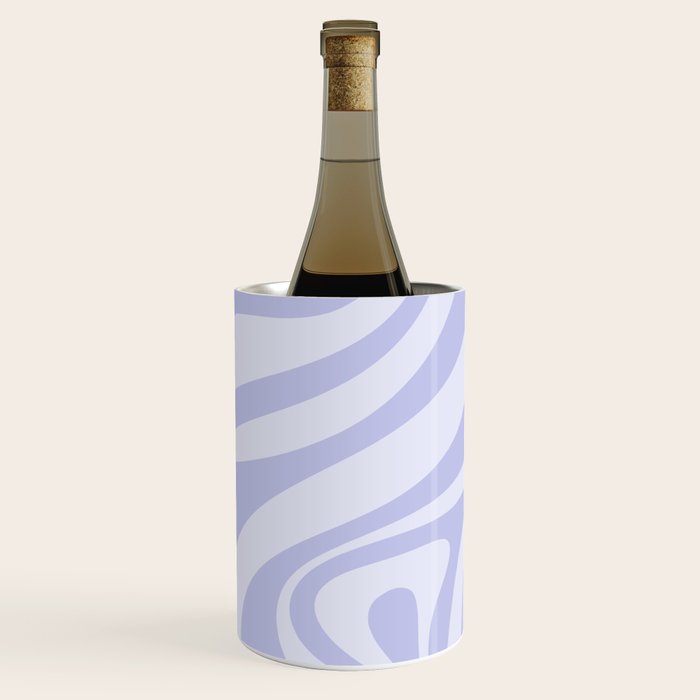 New Groove Retro Liquid Swirl Abstract Pattern Light Lavender Pastel Purple Wine Chiller Gallery Image 2