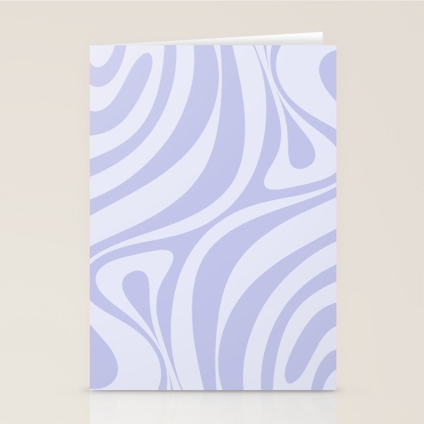 New Groove Retro Liquid Swirl Abstract Pattern Light Lavender Pastel Purple Stationery Card Gallery Image 2