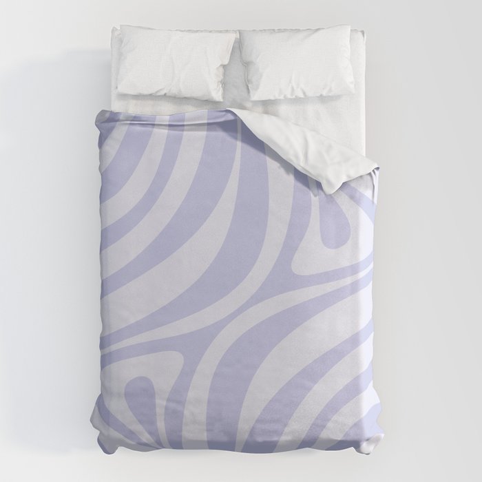 New Groove Retro Liquid Swirl Abstract Pattern Light Lavender Pastel Purple Duvet Cover Gallery Image 6