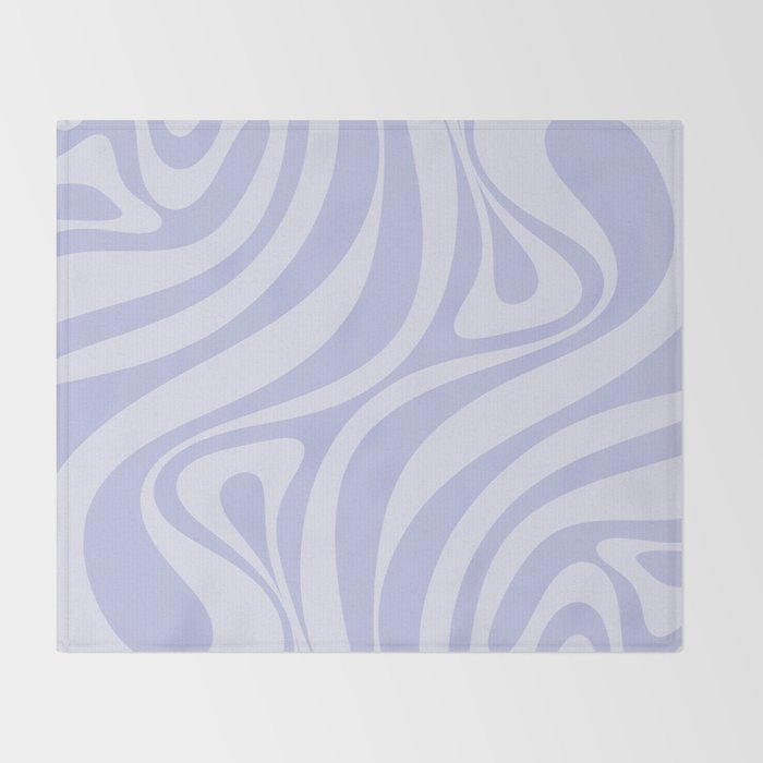 New Groove Retro Liquid Swirl Abstract Pattern Light Lavender Pastel Purple Throw Blanket Gallery Image 2