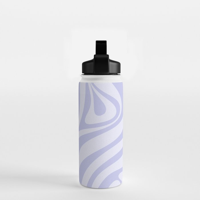 New Groove Retro Liquid Swirl Abstract Pattern Light Lavender Pastel Purple Water Bottle Gallery Image 2