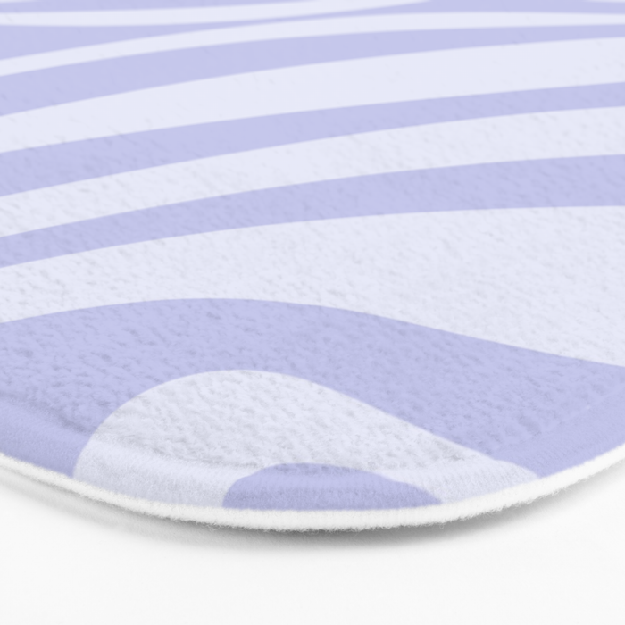New Groove Retro Liquid Swirl Abstract Pattern Light Lavender Pastel Purple Bath Mat Gallery Image 3