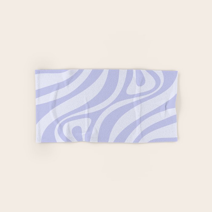 New Groove Retro Liquid Swirl Abstract Pattern Light Lavender Pastel Purple Bath Towel Gallery Image 1