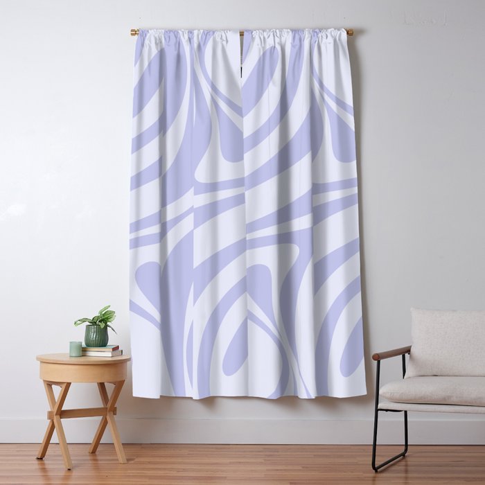 New Groove Retro Liquid Swirl Abstract Pattern Light Lavender Pastel Purple Window Curtain Gallery Image 5