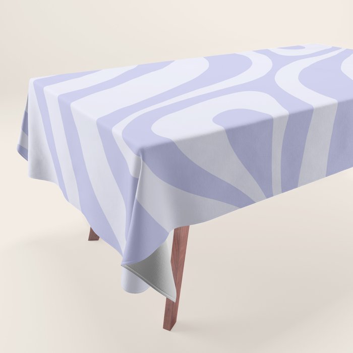 New Groove Retro Liquid Swirl Abstract Pattern Light Lavender Pastel Purple Tablecloth Gallery Image 1