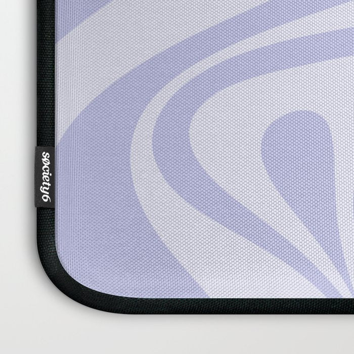 New Groove Retro Liquid Swirl Abstract Pattern Light Lavender Pastel Purple Laptop Sleeve Gallery Image 3