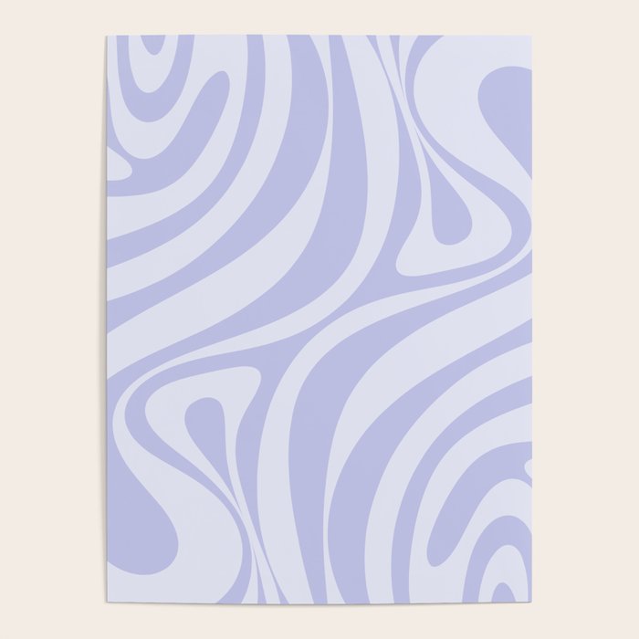New Groove Retro Liquid Swirl Abstract Pattern Light Lavender Pastel Purple Poster Gallery Image 4