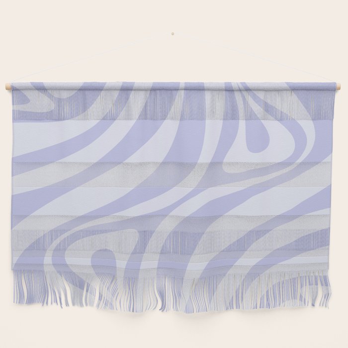 New Groove Retro Liquid Swirl Abstract Pattern Light Lavender Pastel Purple Wall Hanging Gallery Image 1