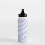 New Groove Retro Liquid Swirl Abstract Pattern Light Lavender Pastel Purple Water Bottle Gallery Image 3