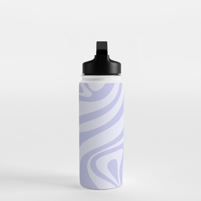 New Groove Retro Liquid Swirl Abstract Pattern Light Lavender Pastel Purple Water Bottle Gallery Image 3