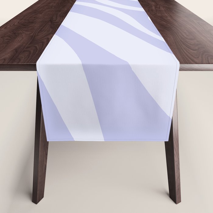 New Groove Retro Liquid Swirl Abstract Pattern Light Lavender Pastel Purple Table Runner Gallery Image 1