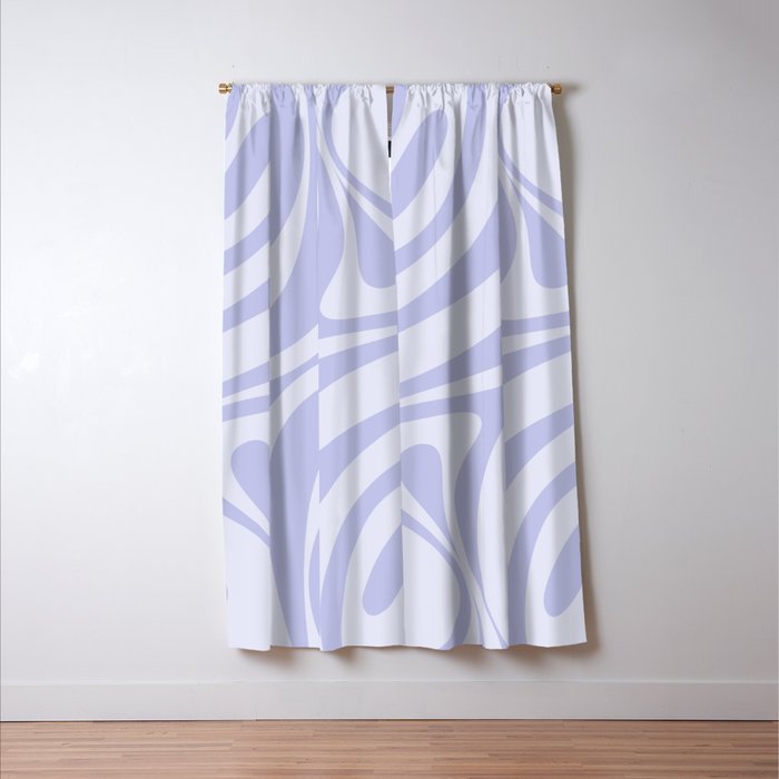 New Groove Retro Liquid Swirl Abstract Pattern Light Lavender Pastel Purple Window Curtain Gallery Image 3