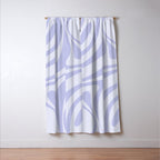 New Groove Retro Liquid Swirl Abstract Pattern Light Lavender Pastel Purple Window Curtain Gallery Image 3