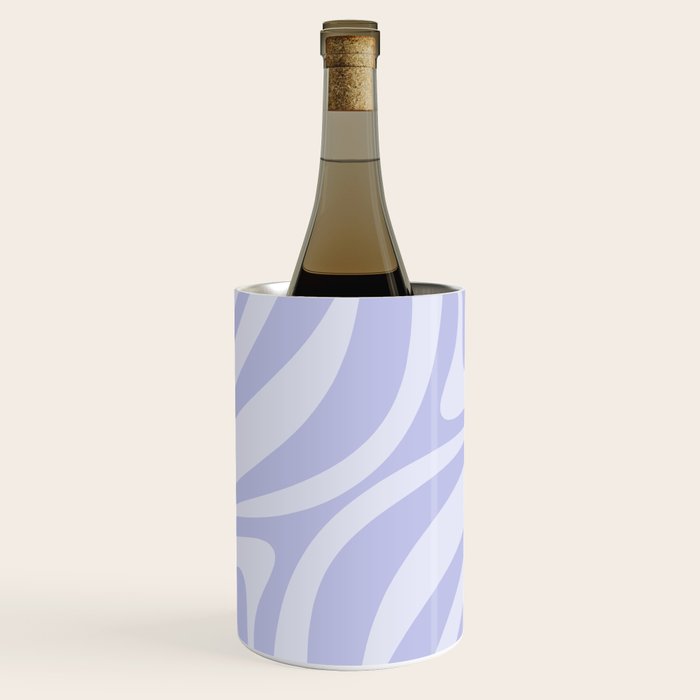 New Groove Retro Liquid Swirl Abstract Pattern Light Lavender Pastel Purple Wine Chiller Gallery Image 1