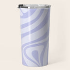 New Groove Retro Liquid Swirl Abstract Pattern Light Lavender Pastel Purple Travel Mug Gallery Image 3