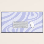 New Groove Retro Liquid Swirl Abstract Pattern Light Lavender Pastel Purple Desk Mat Gallery Image 1