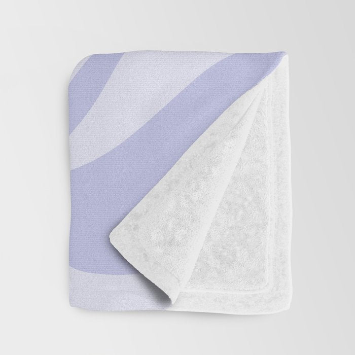 New Groove Retro Liquid Swirl Abstract Pattern Light Lavender Pastel Purple Throw Blanket Gallery Image 3