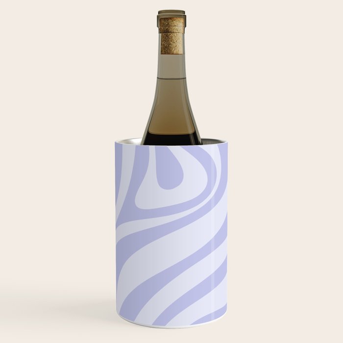 New Groove Retro Liquid Swirl Abstract Pattern Light Lavender Pastel Purple Wine Chiller Gallery Image 3
