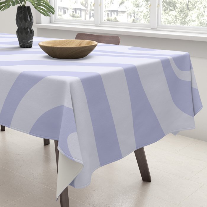 New Groove Retro Liquid Swirl Abstract Pattern Light Lavender Pastel Purple Tablecloth Gallery Image 3
