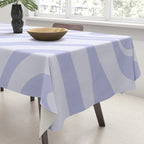 New Groove Retro Liquid Swirl Abstract Pattern Light Lavender Pastel Purple Tablecloth Gallery Image 3