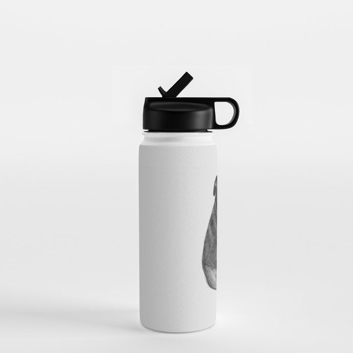 Sweet Black Pug Water Bottle Gallery Image 1