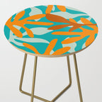 Seychelles Garden Botanical Abstract in Rust, Orange, Aqua, and Turquoise Side Table Gallery Image 2