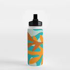 Seychelles Garden Botanical Abstract in Rust, Orange, Aqua, and Turquoise Water Bottle Gallery Image 2