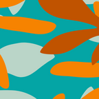 Seychelles Garden Botanical Abstract in Rust, Orange, Aqua, and Turquoise Coffee Mug Gallery Image 2