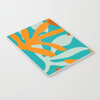 Seychelles Garden Botanical Abstract in Rust, Orange, Aqua, and Turquoise Notebook Gallery Image 3