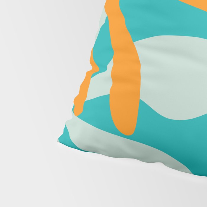 Seychelles Garden Botanical Abstract in Rust, Orange, Aqua, and Turquoise Pillow Sham Gallery Image 4