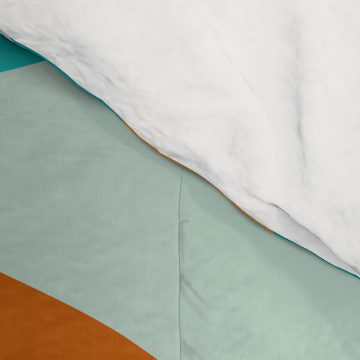 Seychelles Garden Botanical Abstract in Rust, Orange, Aqua, and Turquoise Comforter Gallery Image 4