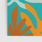 Seychelles Garden Botanical Abstract in Rust, Orange, Aqua, and Turquoise Poster Gallery Image 3